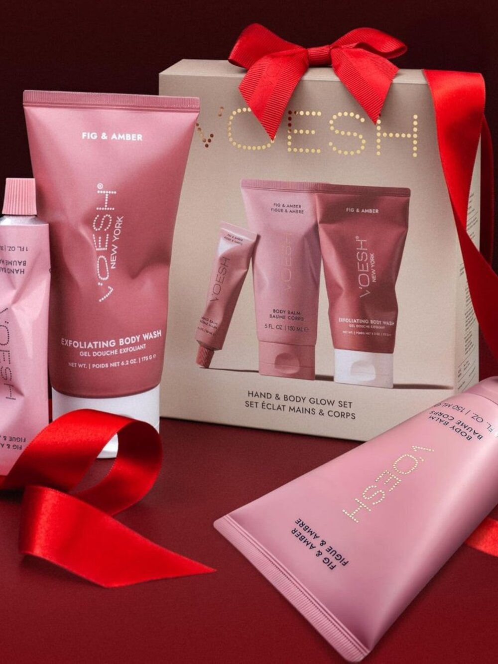 VOESH Hand & Body Glow 3-Pieace Gift‎ Set | Fig & Amber | NWT